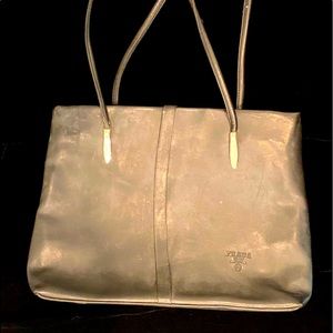 Vintage PRADA style black leather shoulder bag